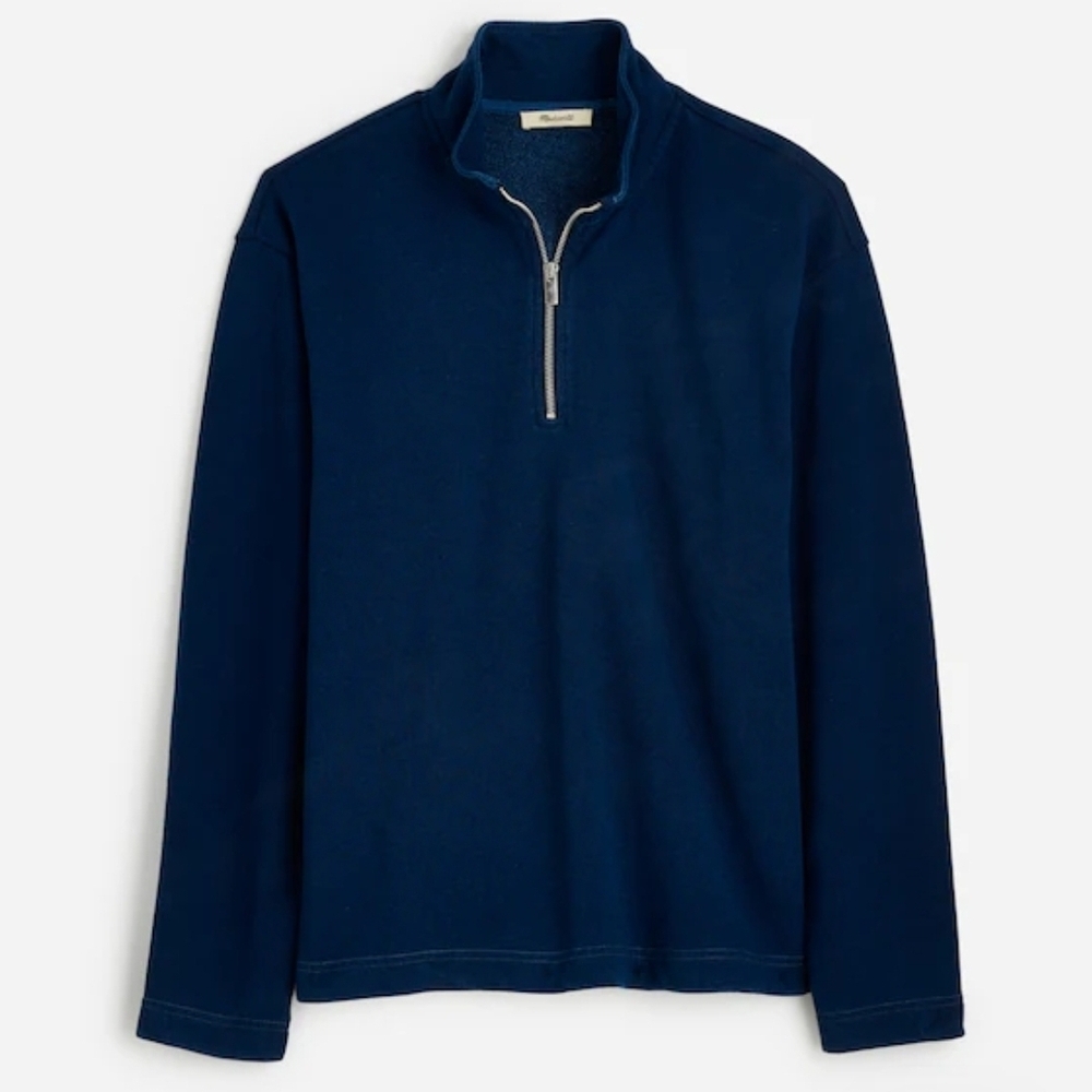 Madewell Mens Indigo-Dyed Half-Zip Sweatshirt NWOT Size XL